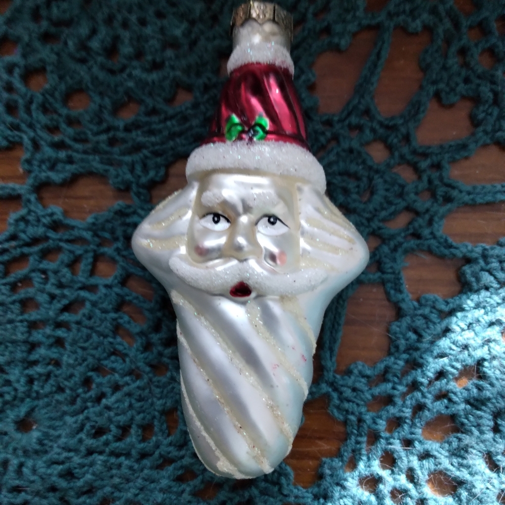 SALE! Vintage Blown murcury glass Santa Claus Christmas Ornament great condition